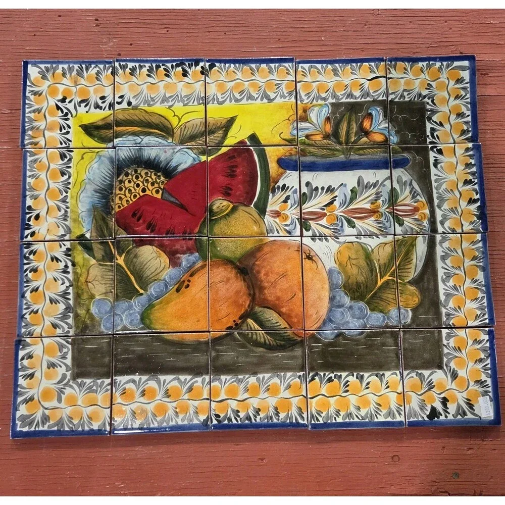 Tile Mural Mexican Talavera 20 X 16 Inches